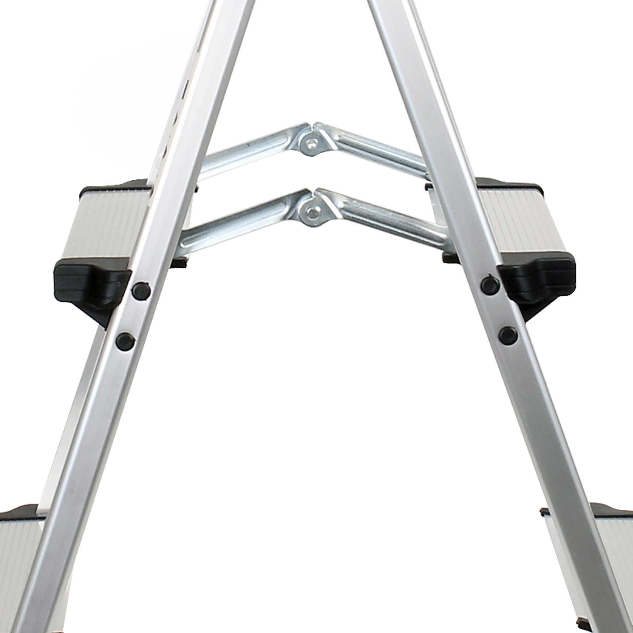 flexilife Trittleiter - Tritt Leiter Aluminium - Trittleiter 3 Stufen  klappbar - Klappleiter bis 150 kg belastbar - Haushaltsleiter, Aluleiter (2  x 3 Stufen) : : Baumarkt