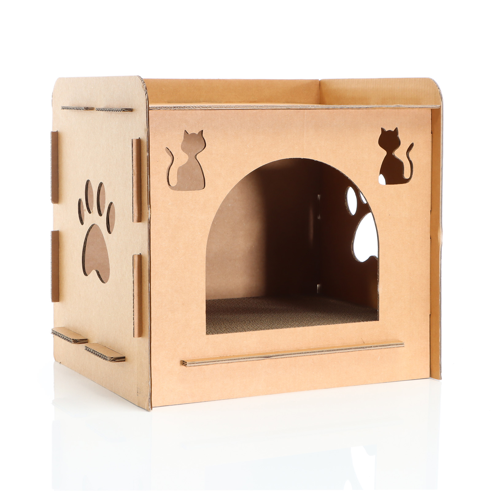 Katzenhöhle Katzenhaus aus Pappe Katzenhütte Karton Stecksystem