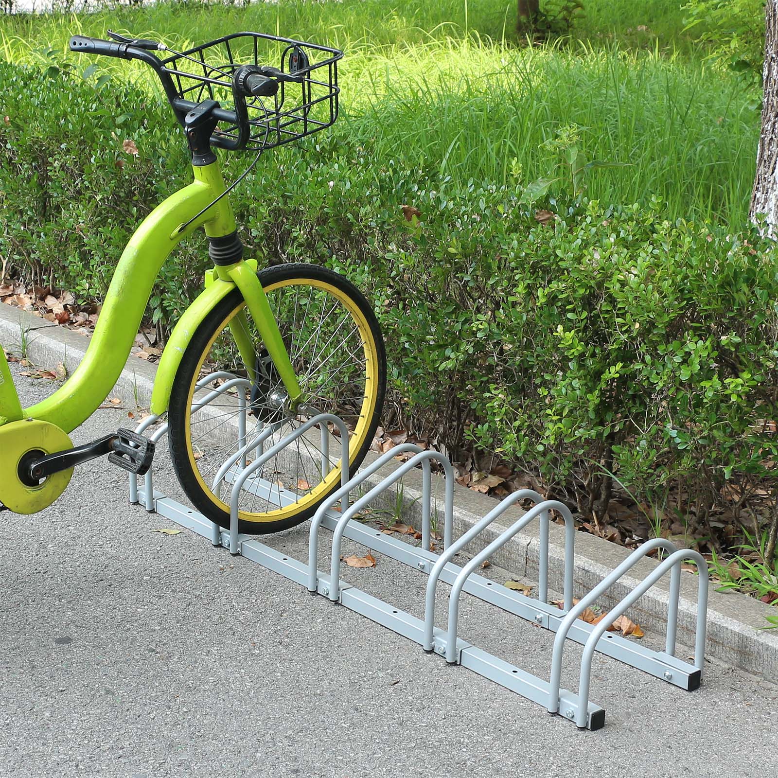 Ratelier 5 vélos acier galvanisé, Solution stationnement vélo au sol