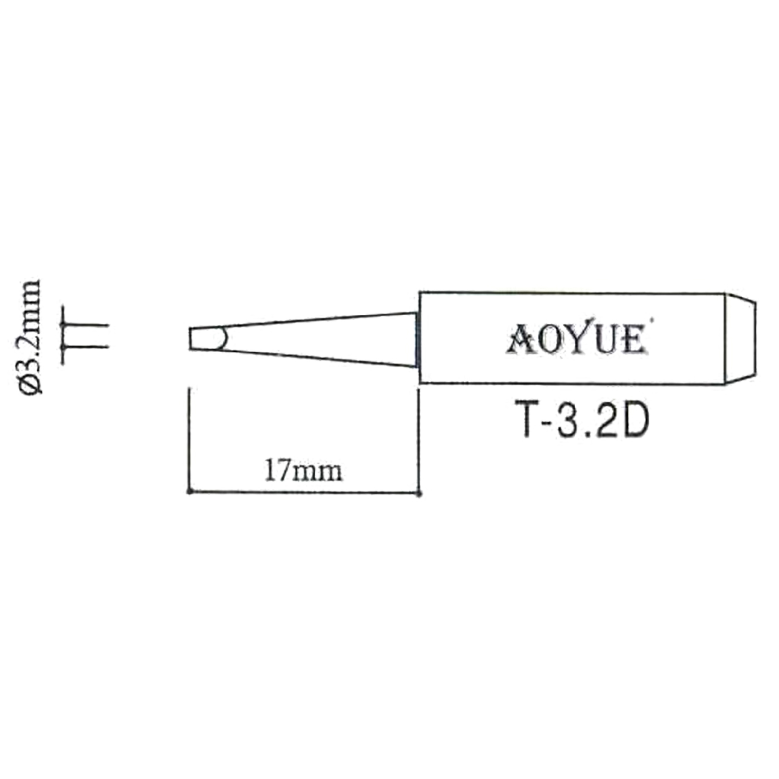 AOYUE T-3.2D Lötspitze für Lötkolben Ø3.2x0.5mm