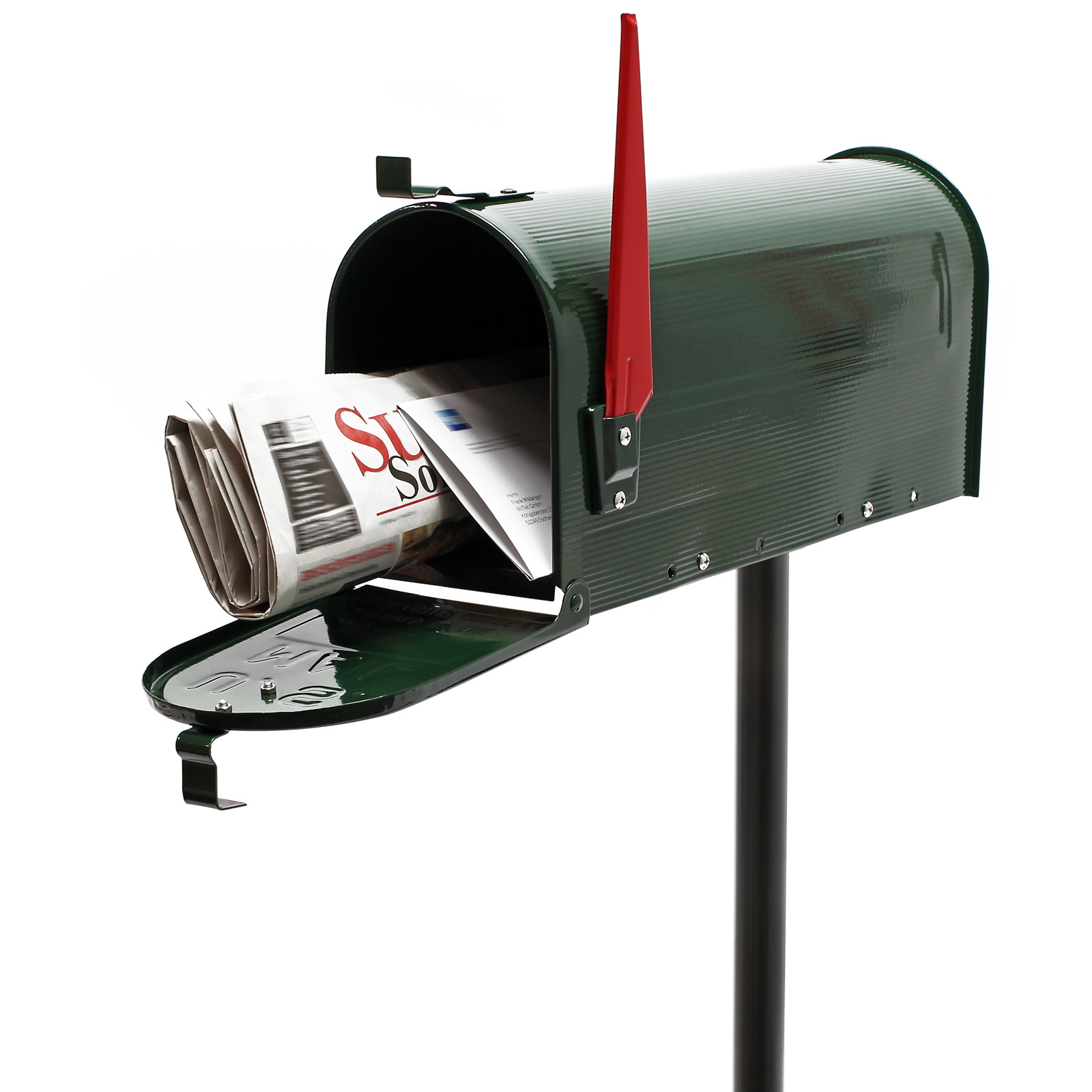 Cassetta per posta americana con palo -verde