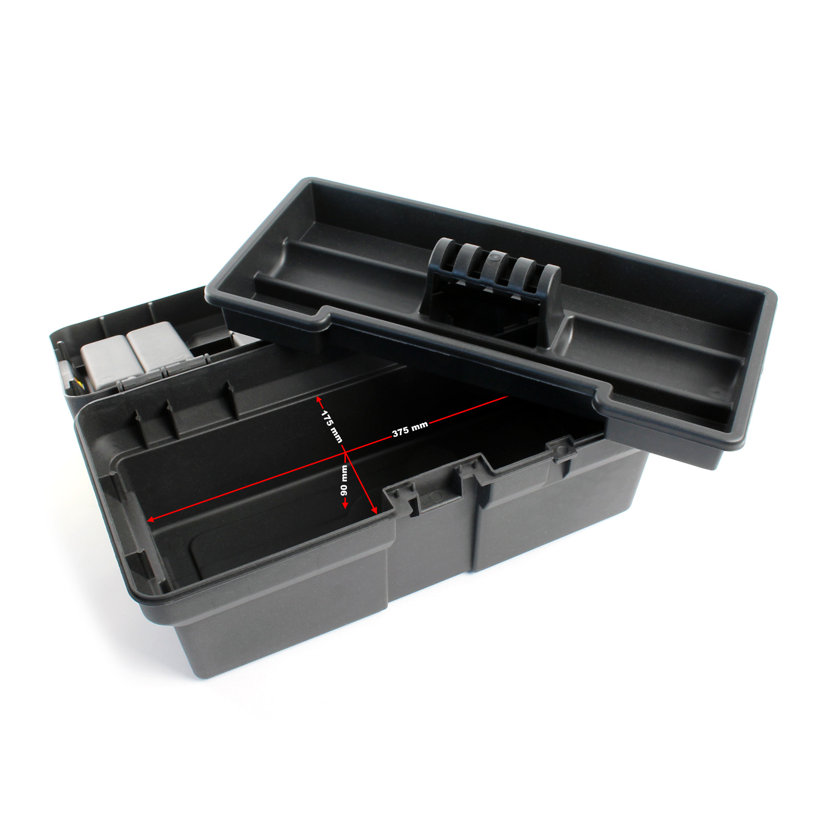XPOtool Stowage Box 41x20x19cm Toolbox with Rack Tool Storage Box