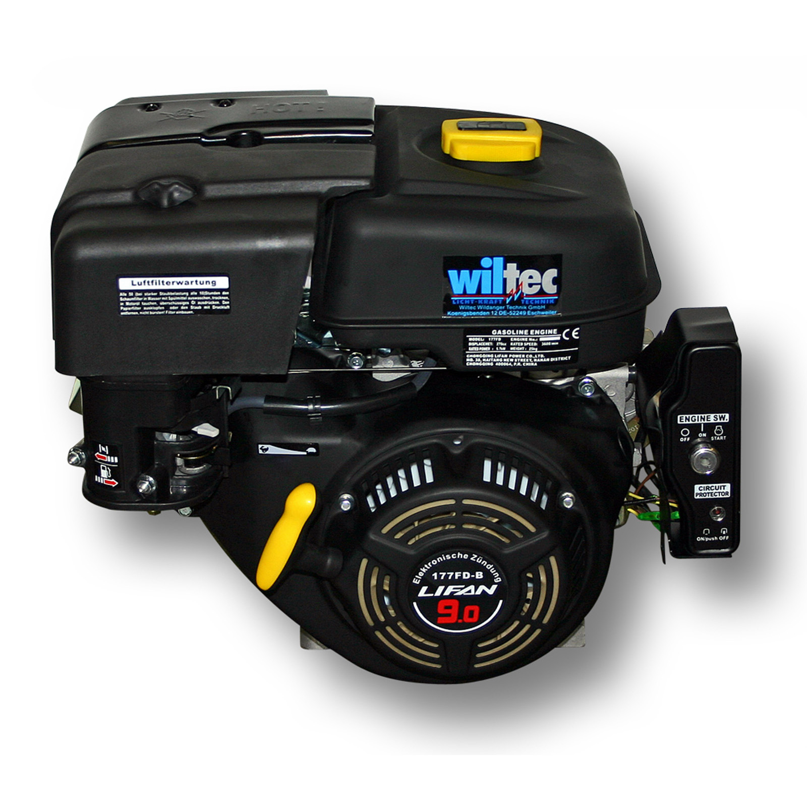 LIFAN 177 Petrol Engine 6.6kW (9Hp) wet clutch gearbox 2:1 E-Star