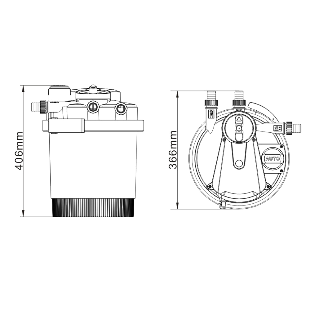 Sunsun CPF-180 Filtre de bassin à pression UV 11W 6000l Nettoyage