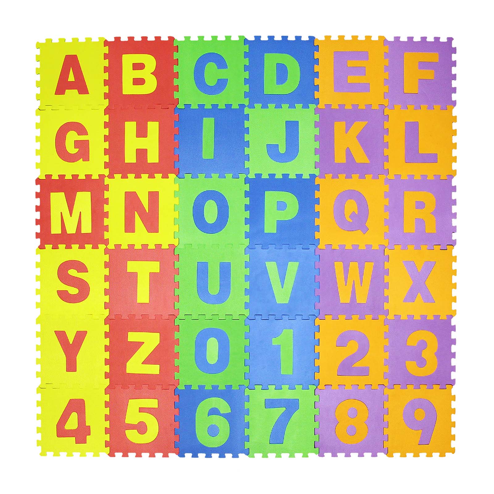 Puzzlematte 86tlg 3.2m² Kinderteppich mit Buchstaben und Zahlen