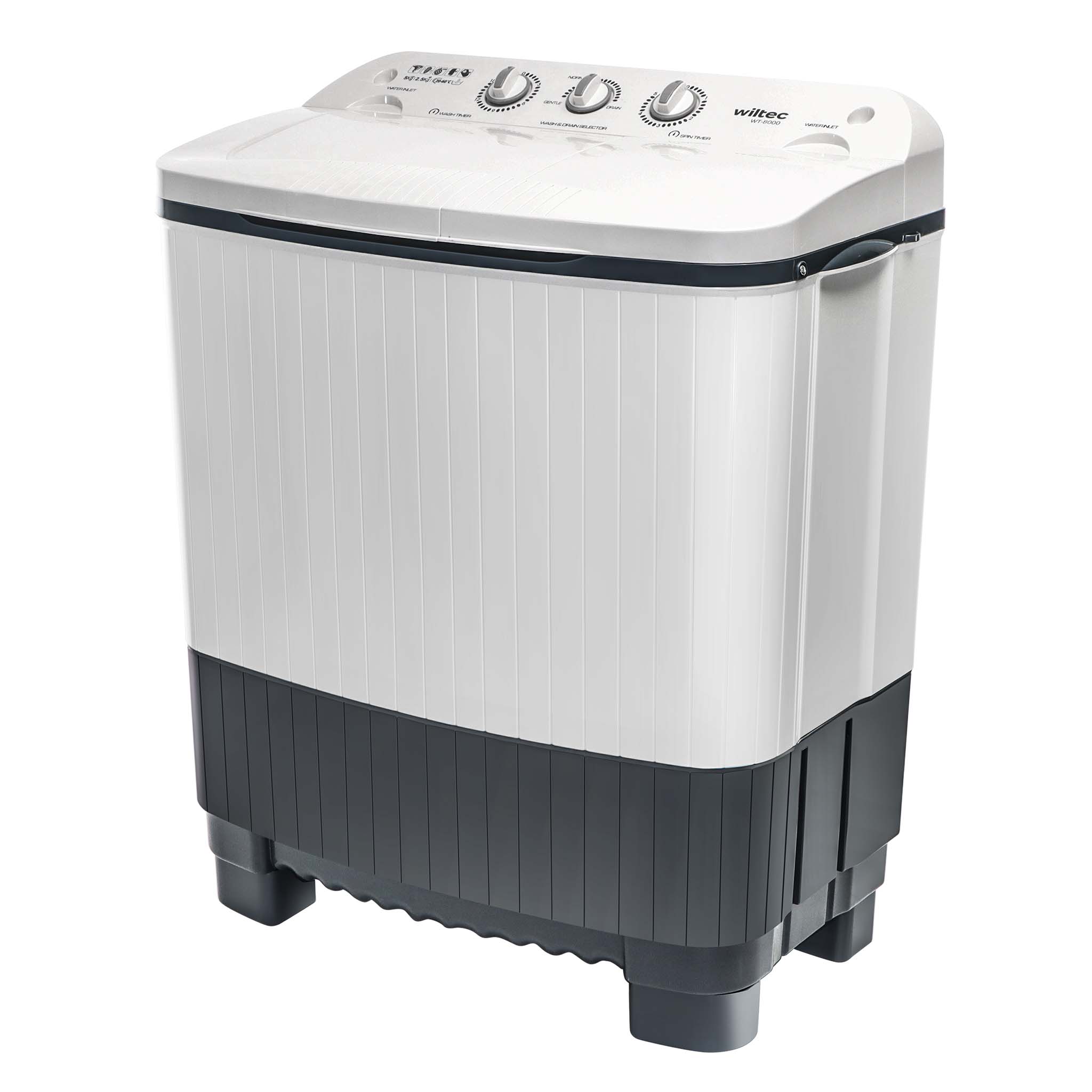 Wiltec WT-8000 2-chamber Camping Washing Machine 350W Clothes Waser  w/Spin-dryer 5kg Laundry w/Timer