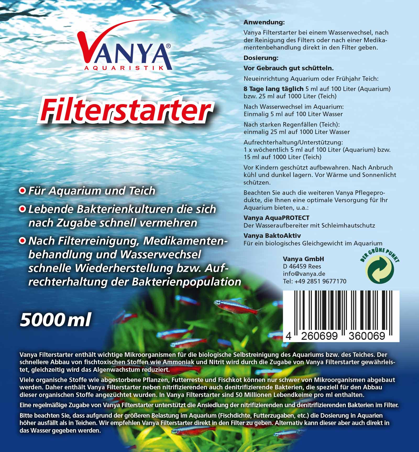 Vanya PlantPlus 5000ml d'engrais pour plantes pour aquariums
