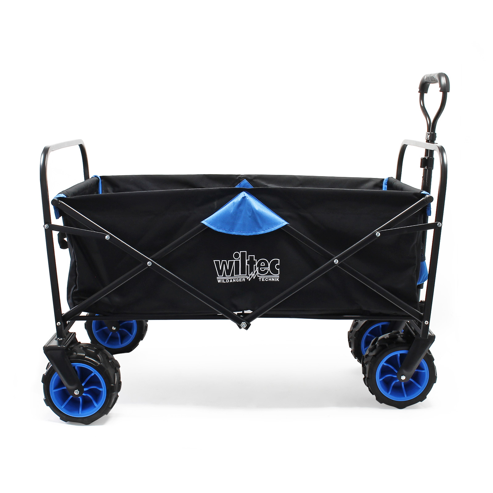 Chariot à roulettes de transport jardin pliable avec frein ,noir 200L 150kg