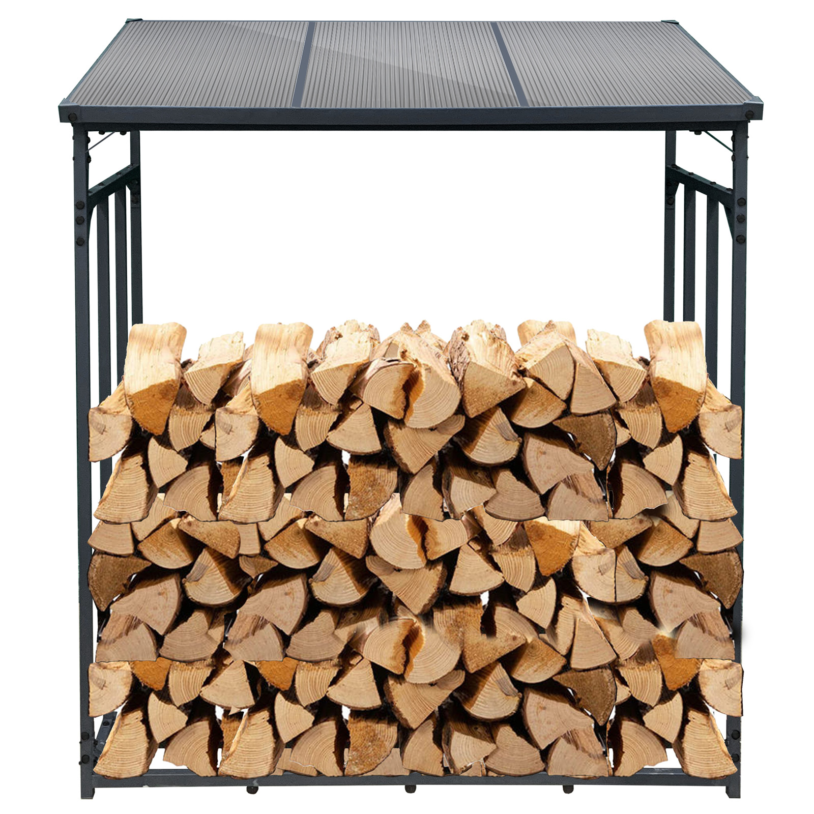 Range-bûches étagère en acier inoxydable bois de cheminée