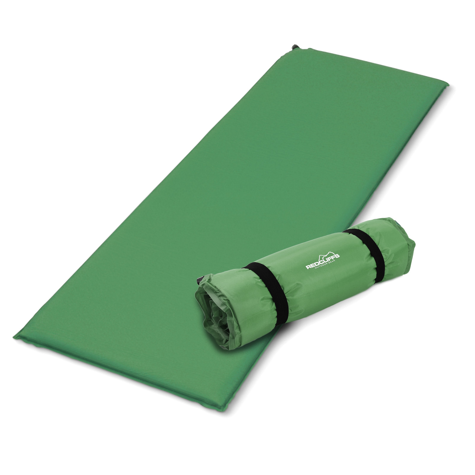 Toboli Isomatte selbstaufblasend 180x50x2,5cm Grün leicht für Camping