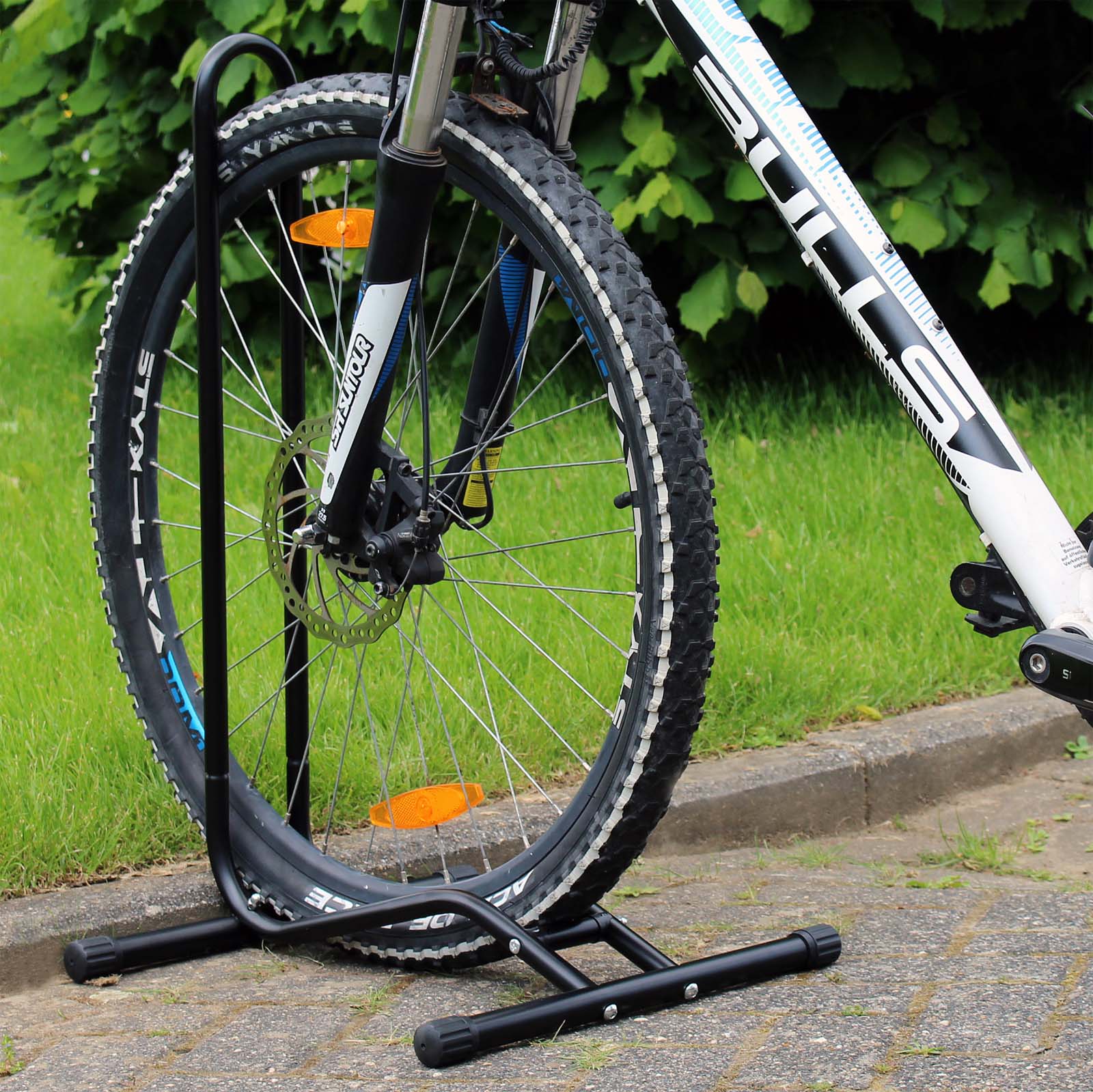 Toboli Soporte para aparcar bicicletas portátil suelo para 1 bicicleta  ancho de neumáticos 60mm