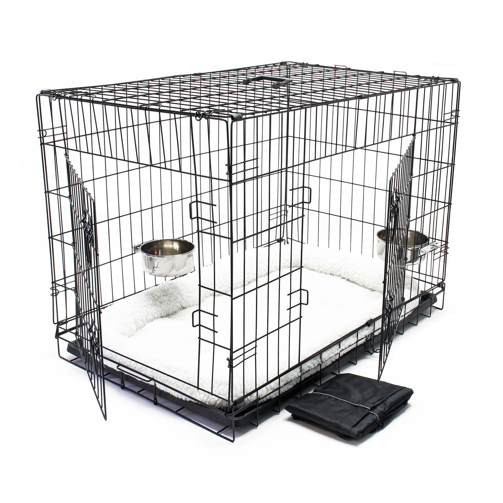 Cage de transport pour chien et chat en métal noir Dog Inn