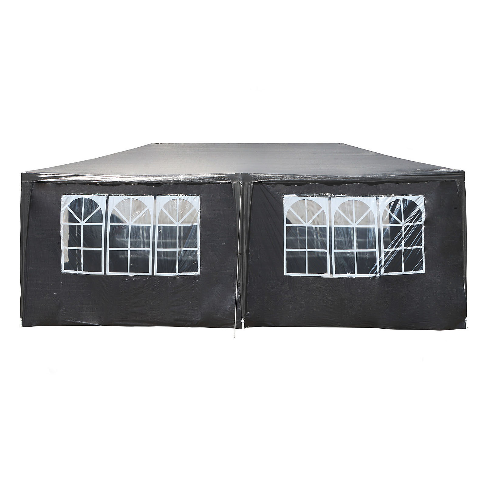 Toboli Pavillon 3x6m, Grau, 6 Seitenteile, Wasserdicht, UV-Schutz 50+