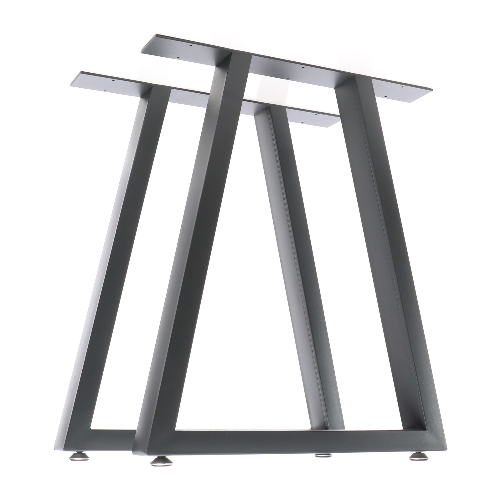Set 2 gambe per tavolo a trapezio 60x72 cm stile industriale antracite