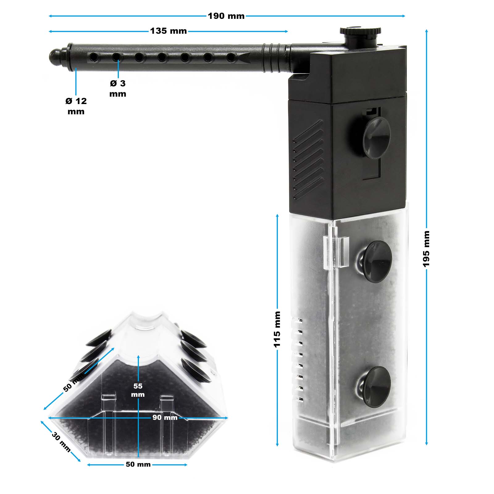 SunSun Pièce détachée Filtre externe Aquarium HW-603B - 2x 12mm tuyau de 1,5  m