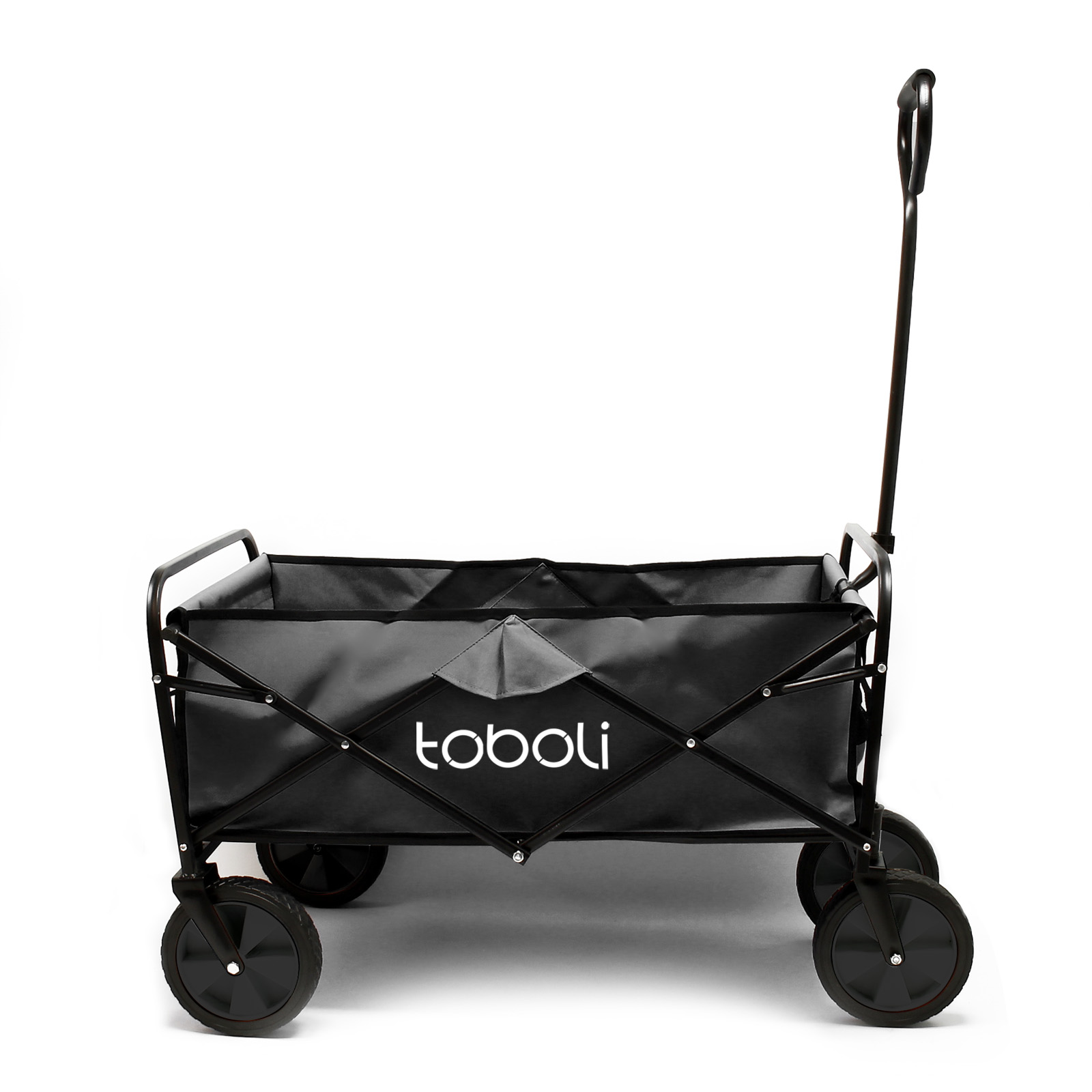 Toboli Bollerwagen Faltbar Offroad geeignet Transportwagen Schwarz Handwagen  bis 100kg Traglast