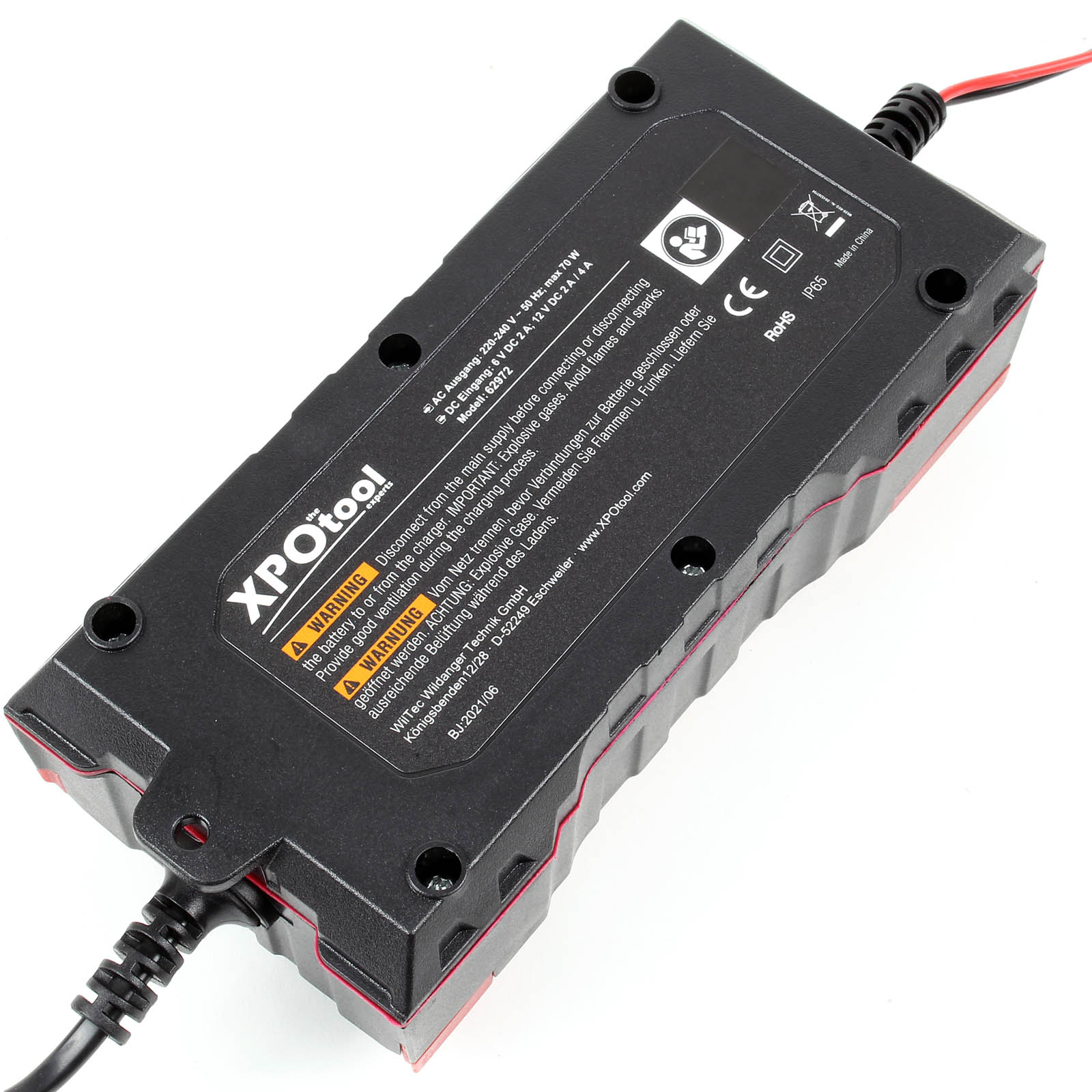 XPOtool 6V/12V-2A Batterieladegerät vollautomatisch Erhaltungsladegerät für  Kfz, Motorrad, Boot
