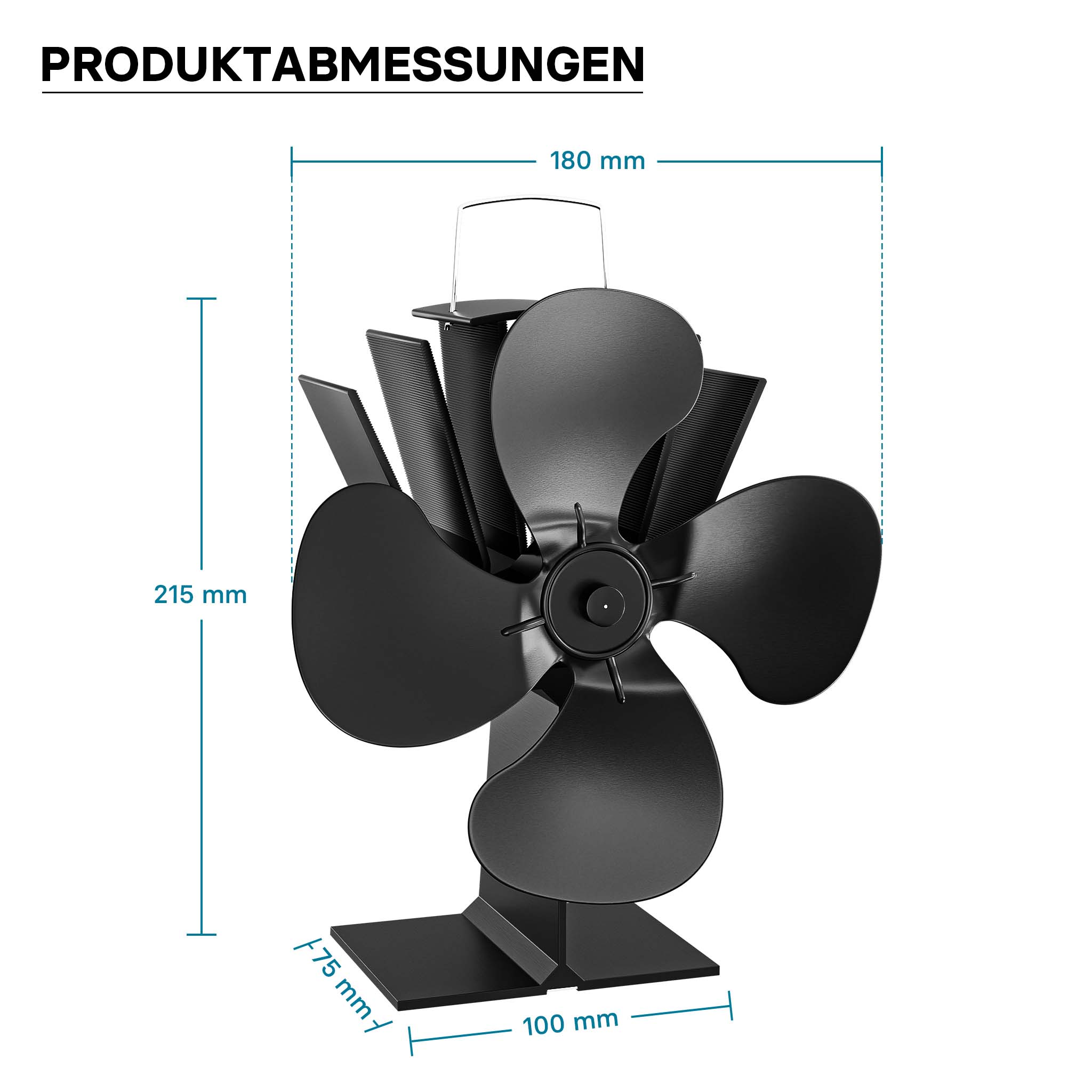 Ventilateur de poêle Bois 5 Hélices 70-350°C Autoalimentation