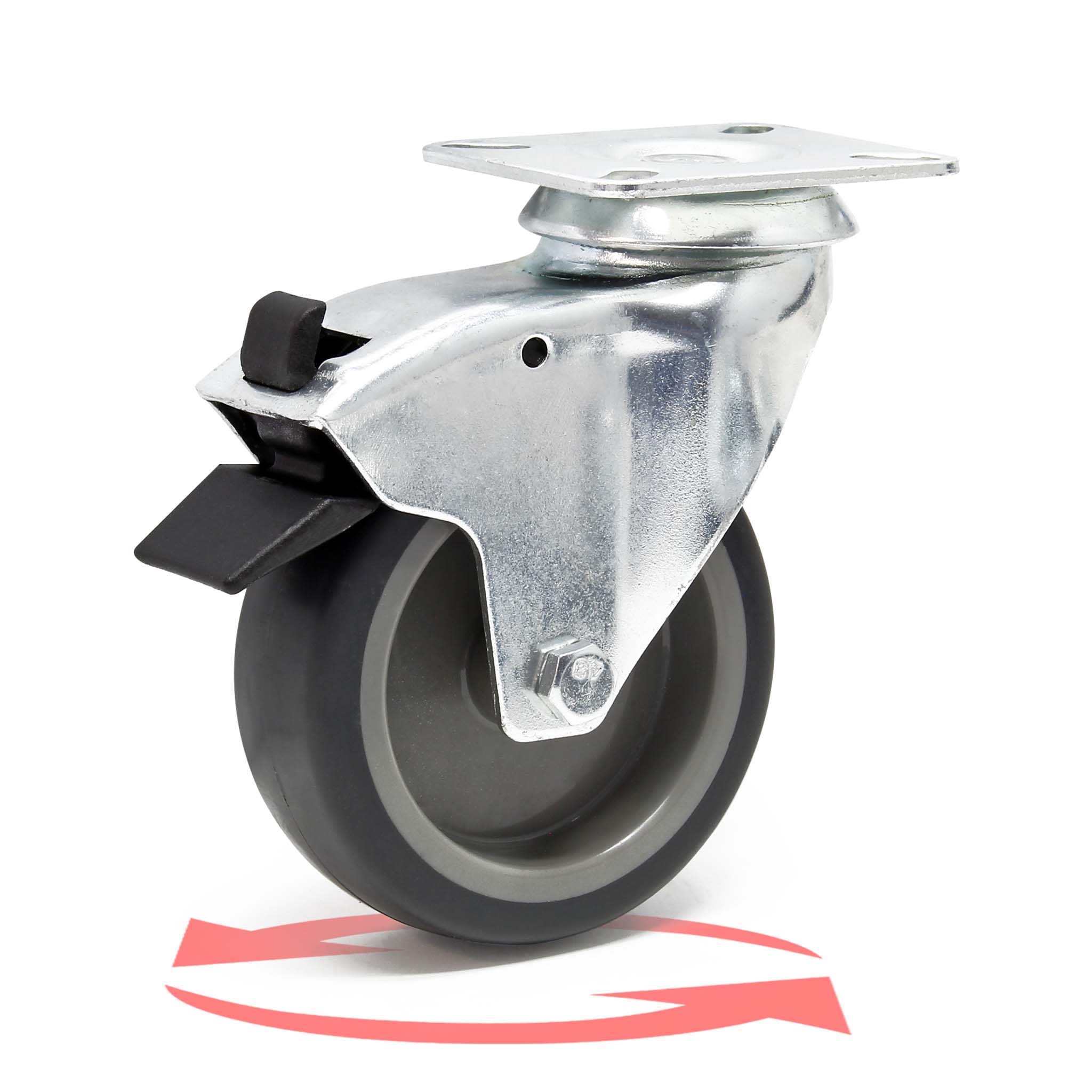 Roulette design pivotante frein noir diamètre 75 roue bois…