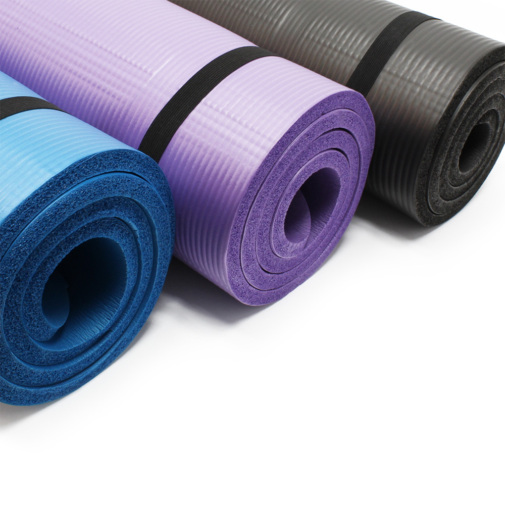 LUXTRI Tappetino per yoga pilates e fitness nero 190 x 100 x 1,5cm spesso e