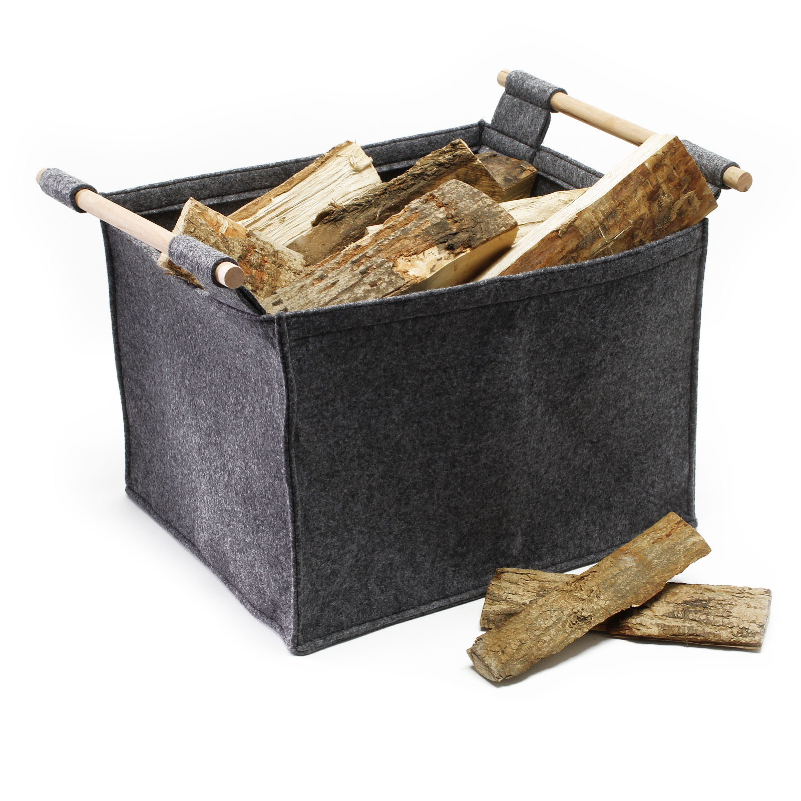 Panier à bois XL pour bois de cheminée, panier à bûches en feutre