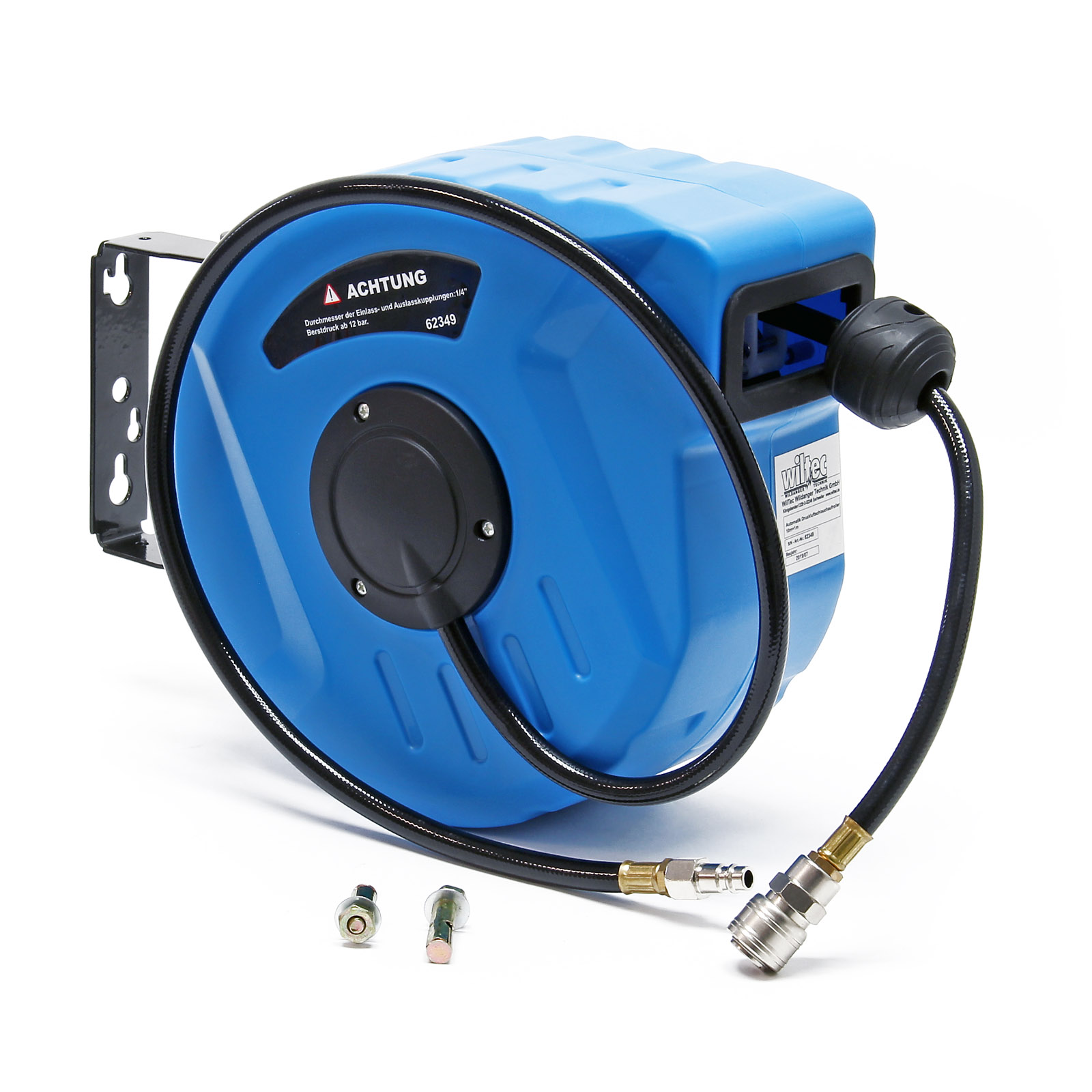 Automatic Air Hose Reel w/ Compressed Air Hose 10m+1m & Wall Mount