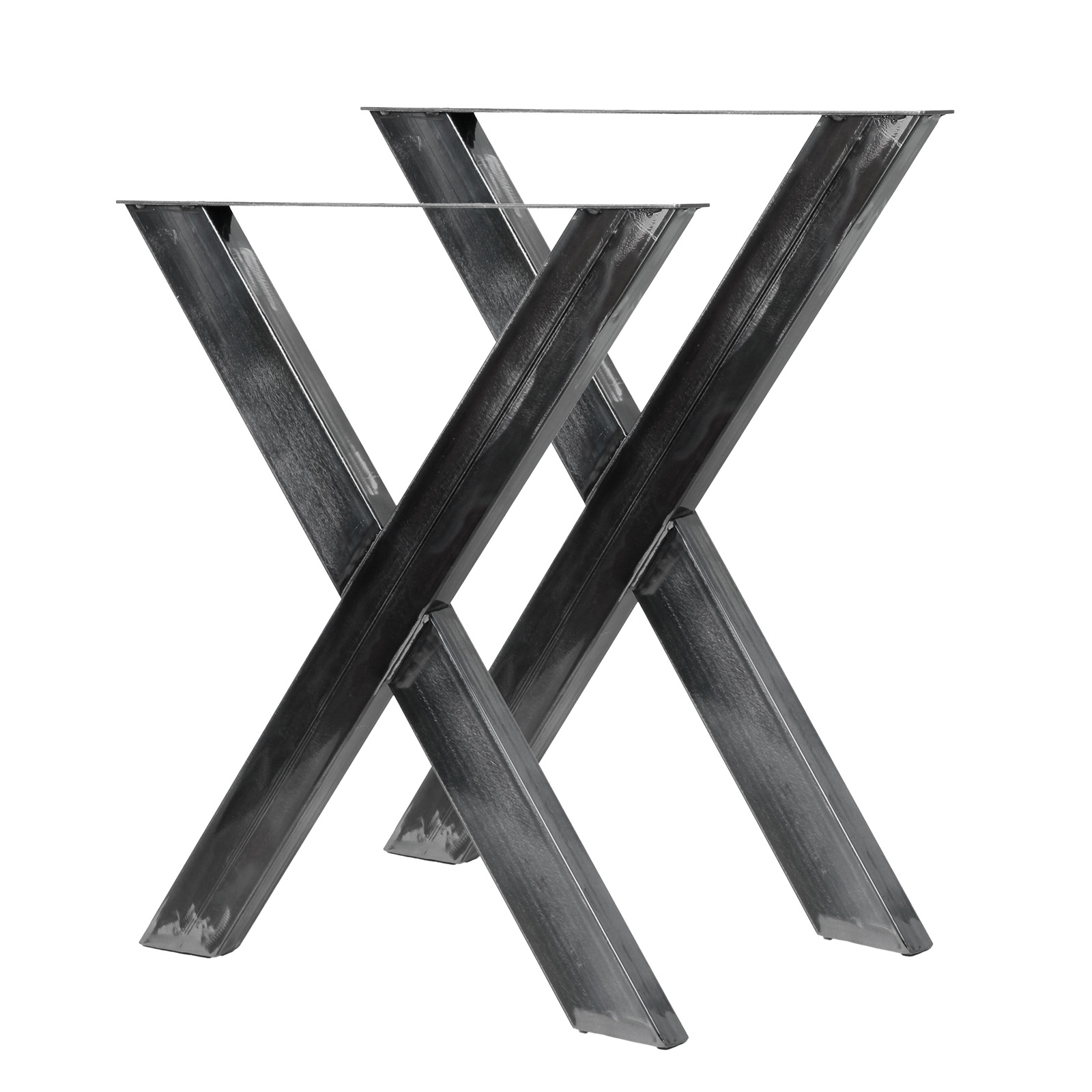 Tischkufen 72x60 cm klarlackbeschichtet Stahl Tischgestell Tischbeine