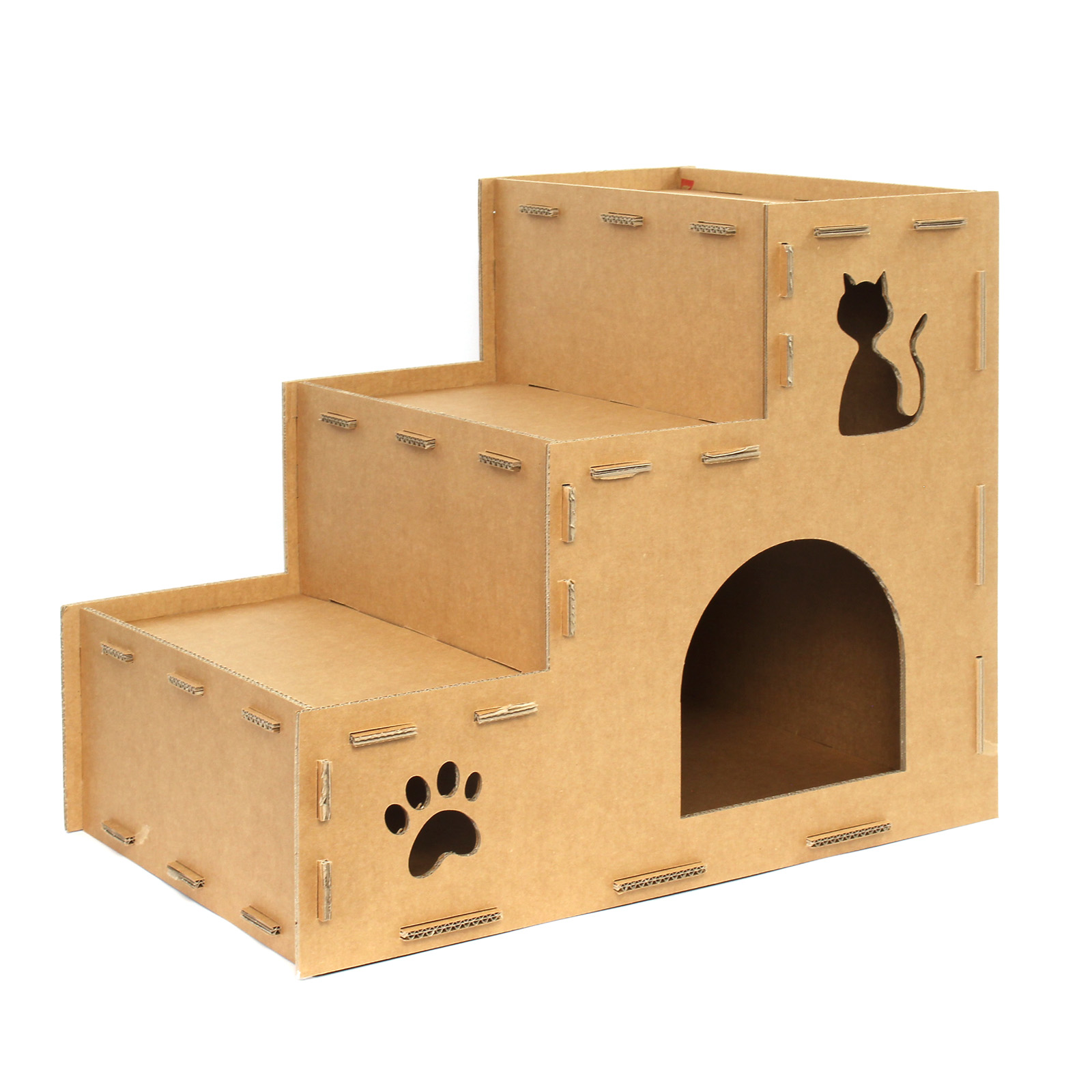 Katzentreppe Katzenhaus aus Pappe Katzenhöhle Kratzmöbel Kratzpappe