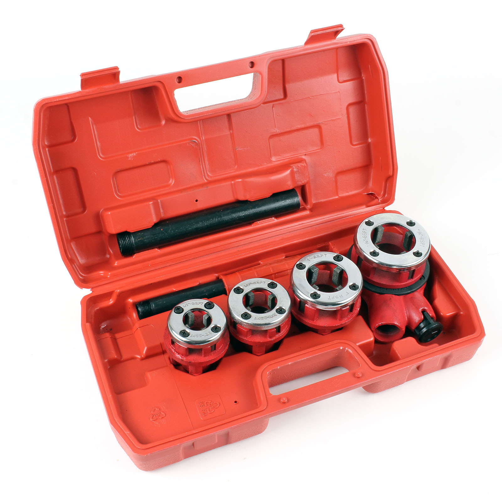 NEW RATCHET PIPE THREADER KIT SET RATCHETING W/6 DIES AND CASE GAS FREE SHIPPING 