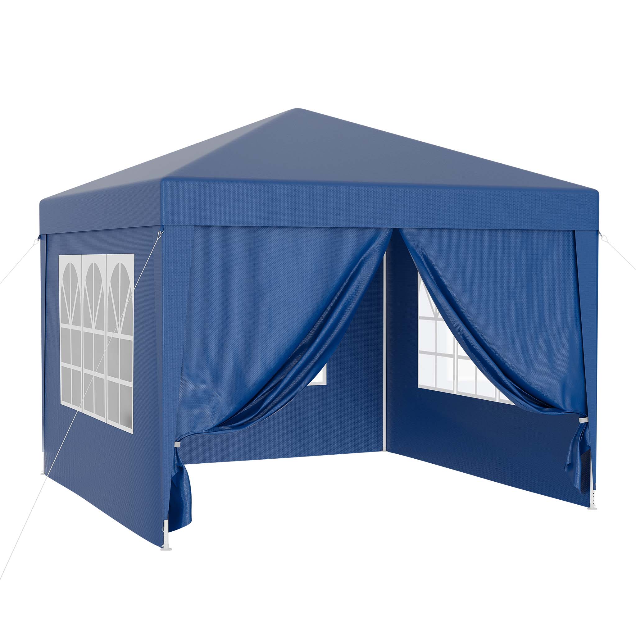 Tente de Jardin Pliable Bleue de 3x3m, avec Sac de Transport