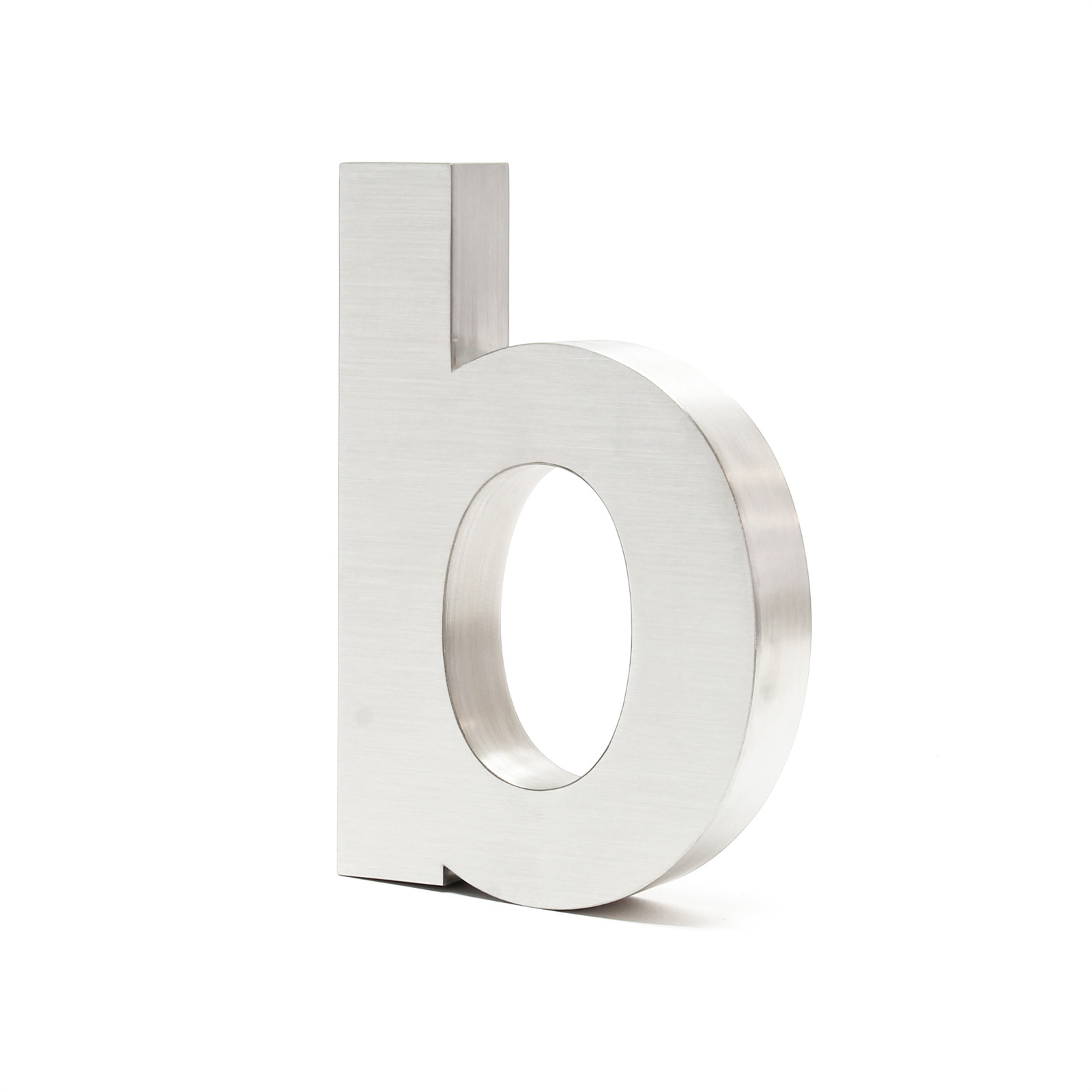 3-D Hausnummer "b" aus Edelstahl 20cm Arial rostfrei und wetterfest