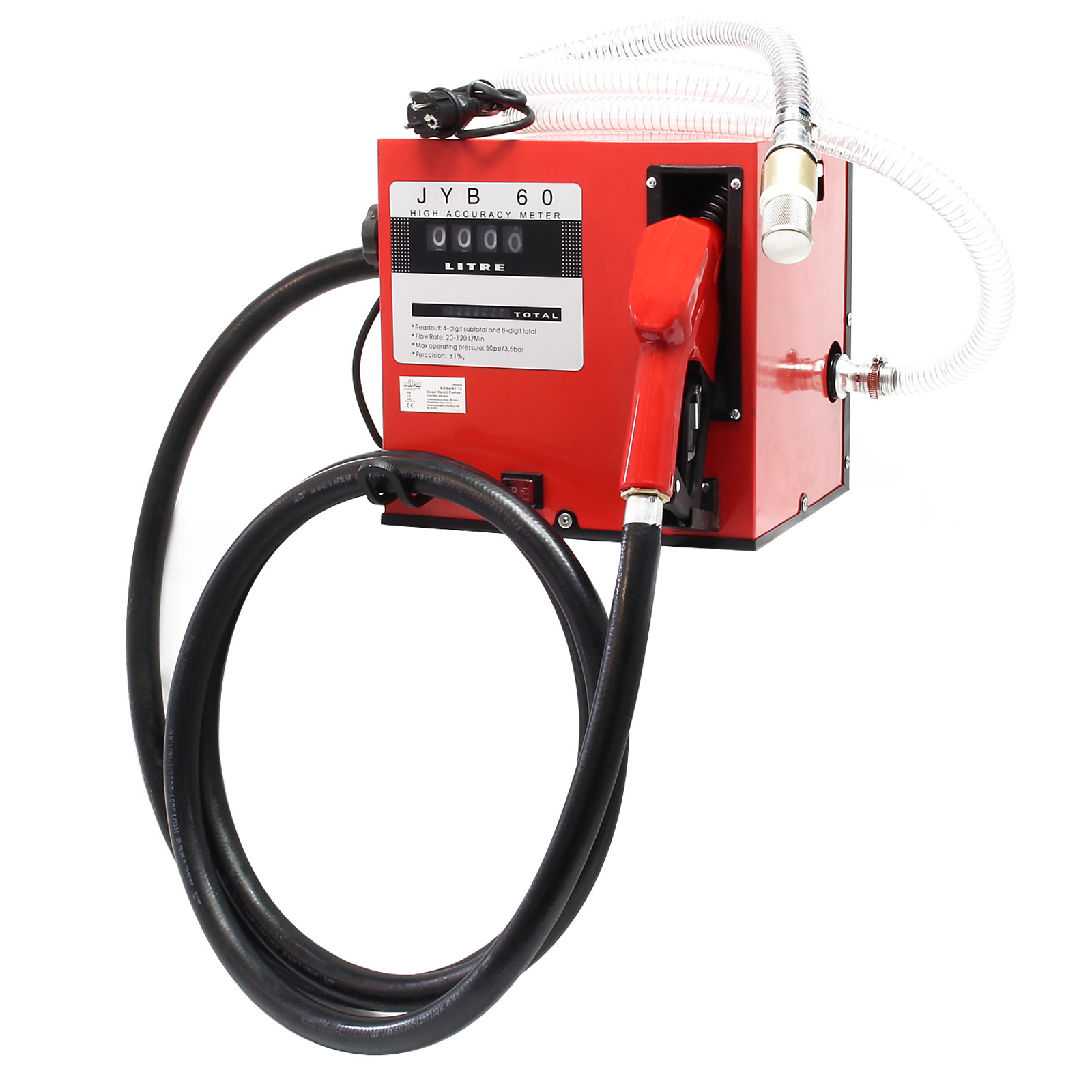12V Betankungspumpe Dieselpumpe max. 60 l/min zum Einbau in Baumaschinen