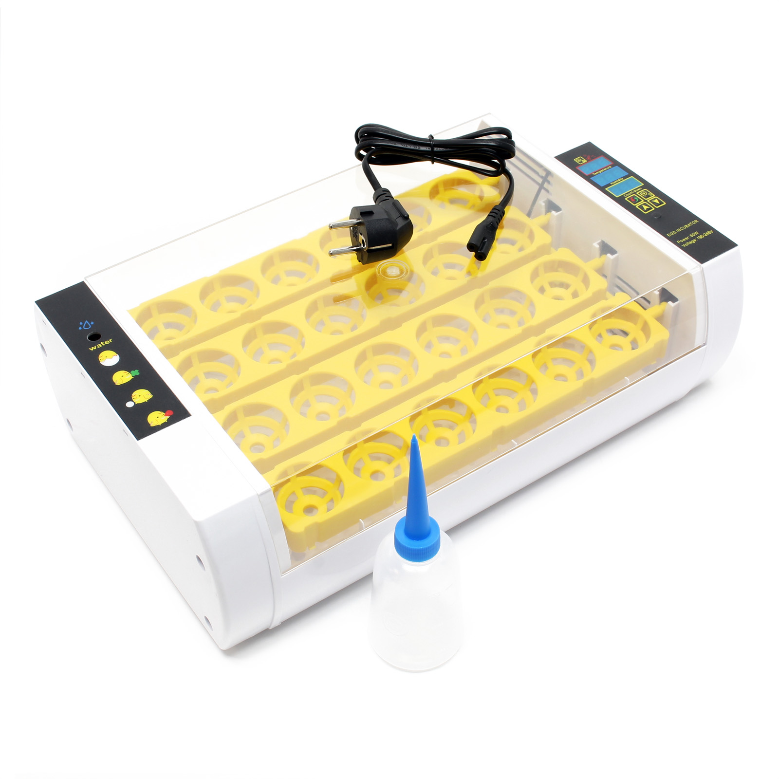 Mini Inkubator 24 Eier, Wendesystem, Temperatur- & Feuchtigkeitsalarm