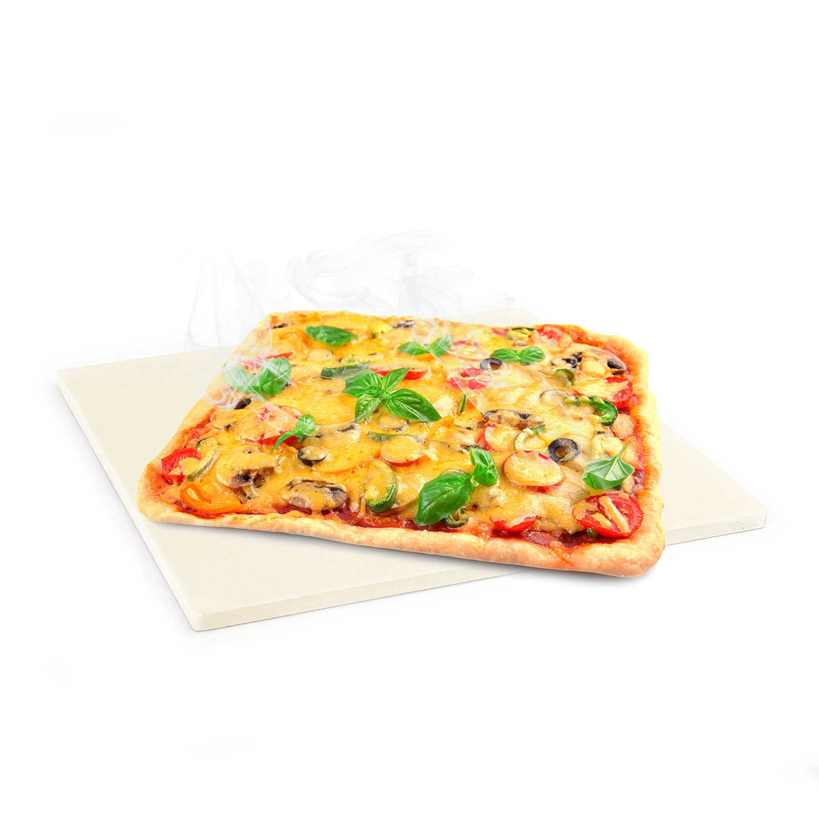 Toboli Pietra refrattaria pizza per forni a gas 330x330mm rettangolare in  cordierite max 500°C