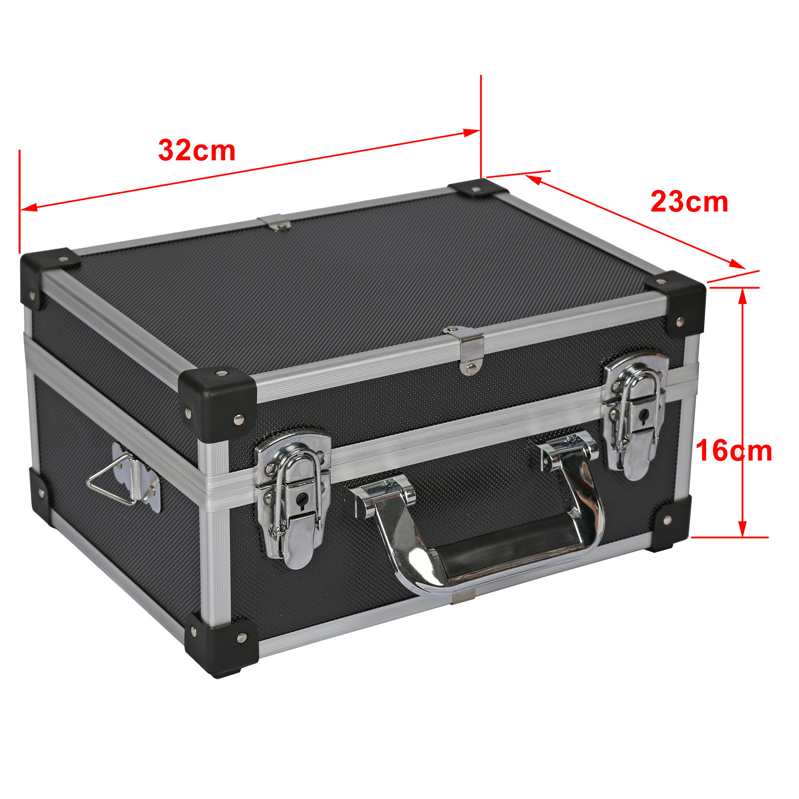 Maletín de aluminio para almacenaje 32x23x15,5cm Caja herramientas