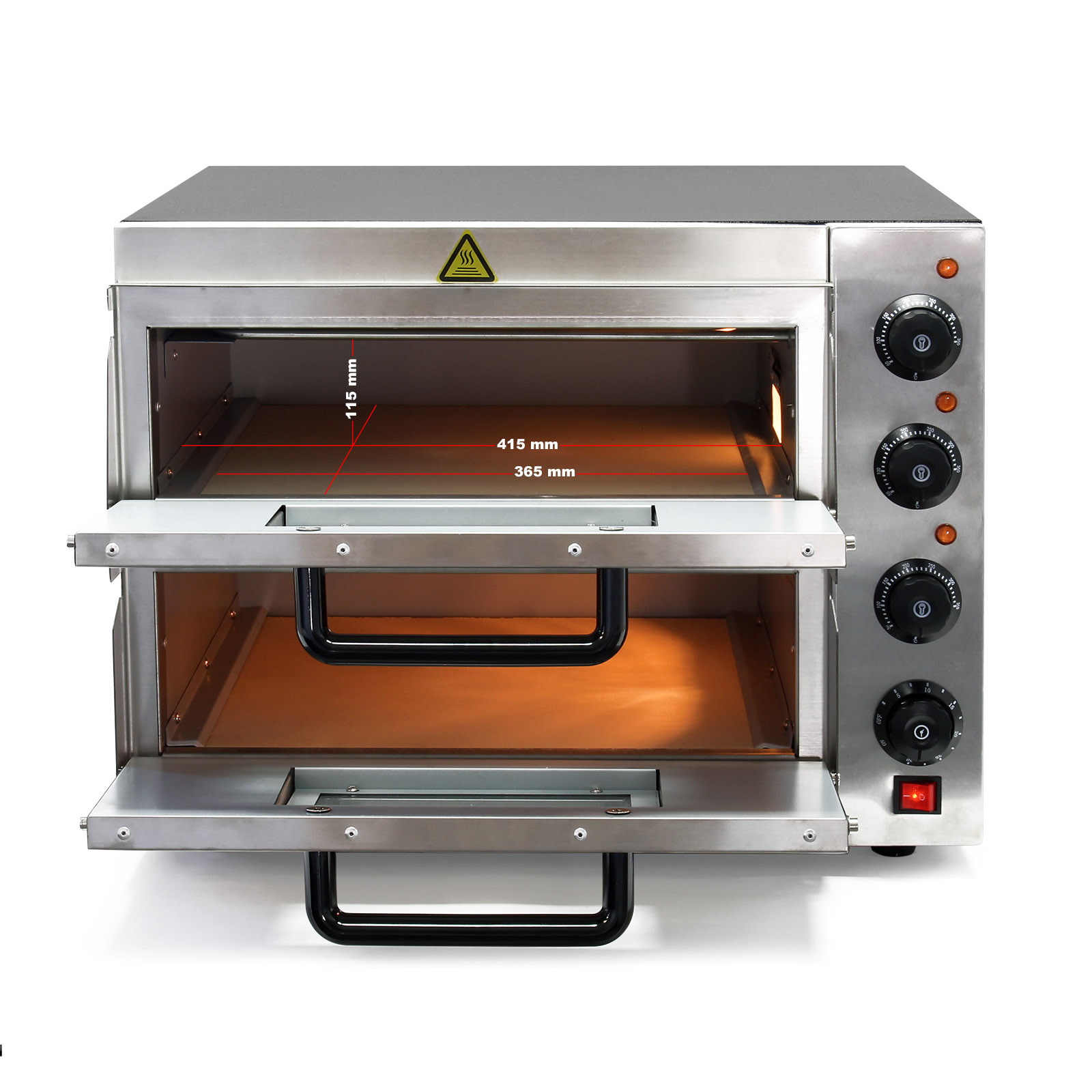 Forno per pizza con pietra refrattaria in cordierite, 2000W, 350°C Fornetto  elettrico : : Casa e cucina