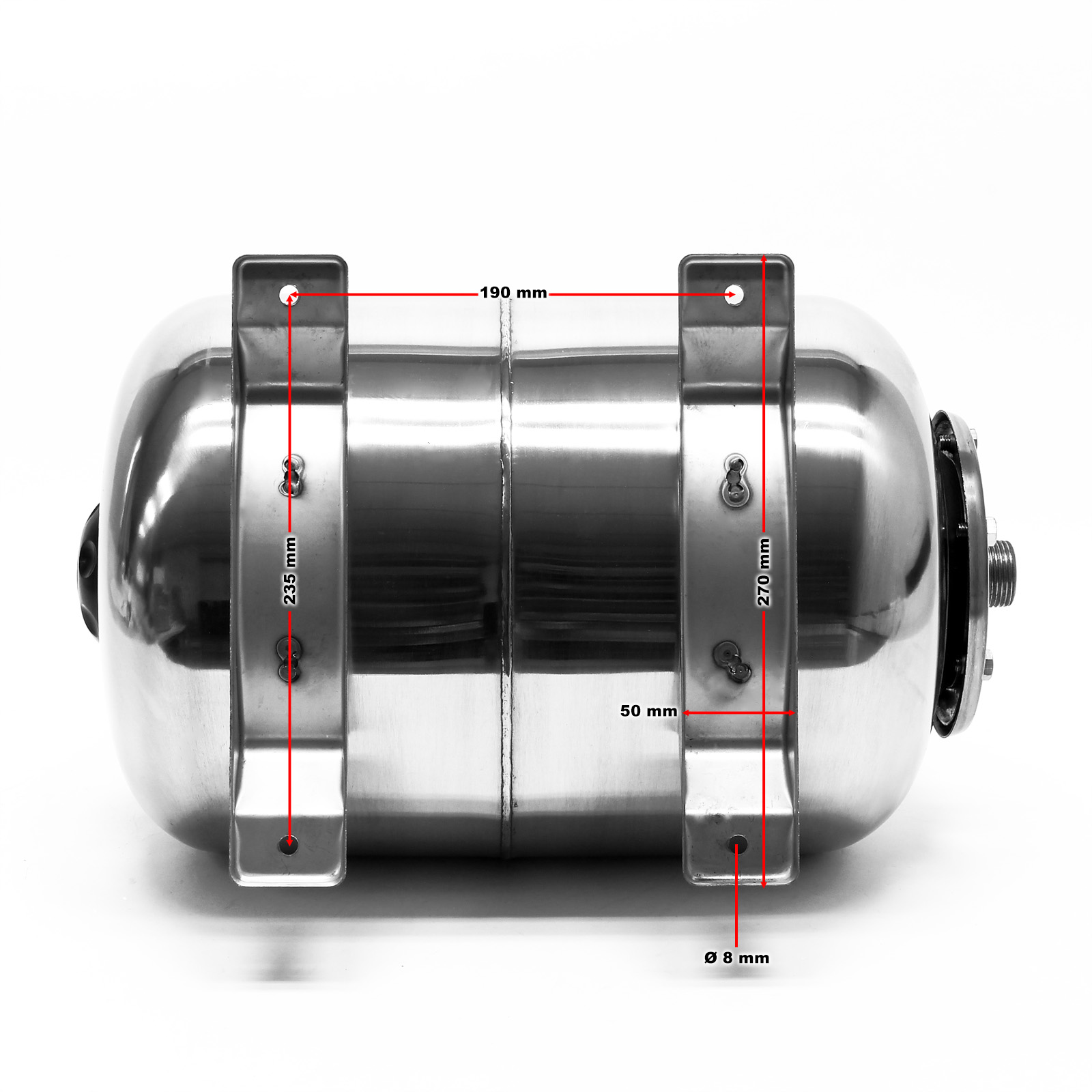 24L Réservoir chaudière surpression domestique cuve ballon en acier inoxydable 